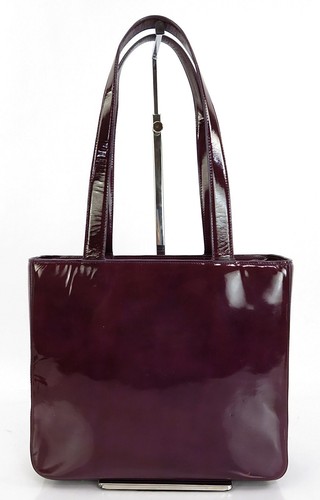 Authentic CHANEL Purple Patent Leather Tote Shoulder Bag #61788 - Picture 3 of 23