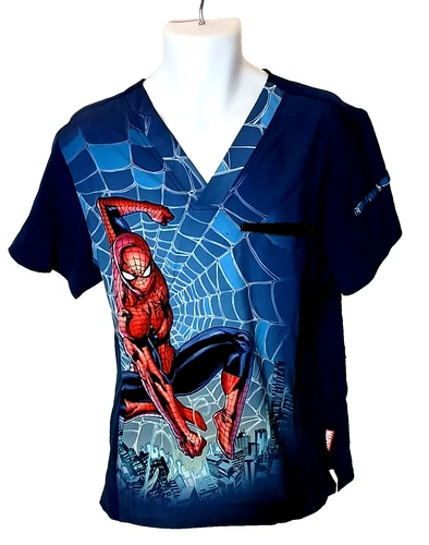 Vtg Marvel Spider-Man Tooniforms Scrub New Men's NOS 2019 Sz Medium