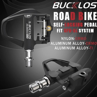BUCKLOS MTB Klickpedal 9/16'' für Shimano SPD-SL R8000 Indoor Rennrad CrMo Titan
