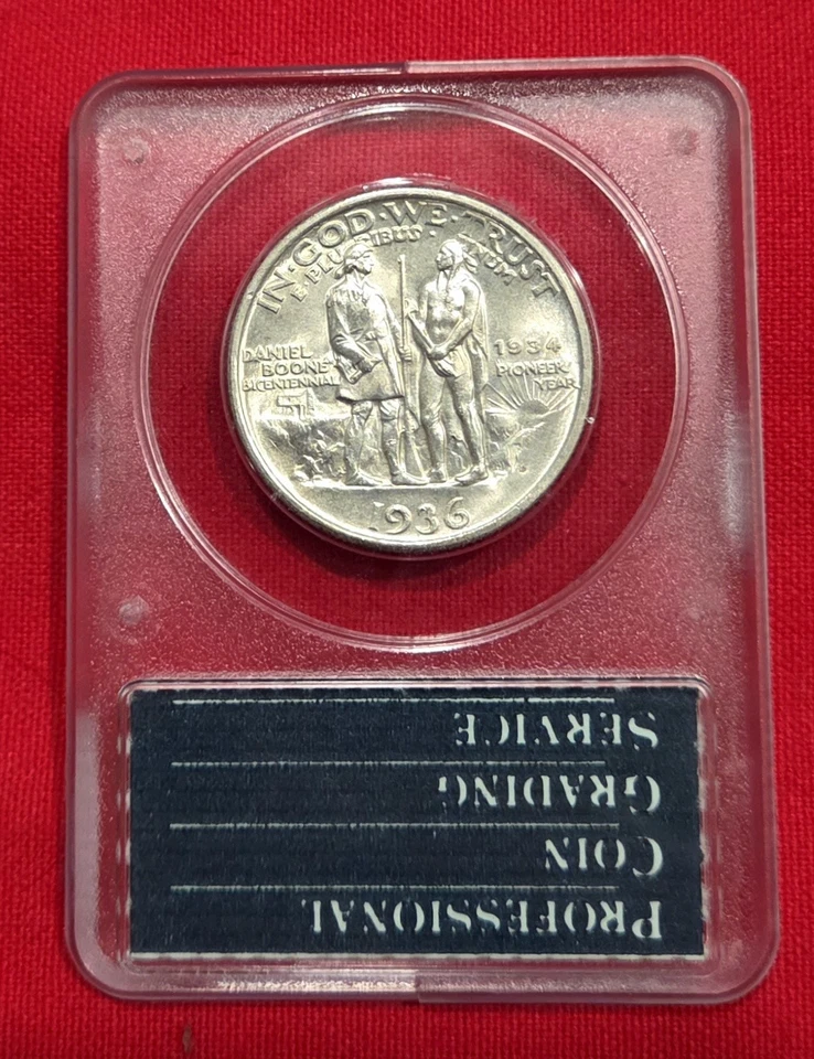 1936-D Boone Commemorative Half Dollar Coin Rattler MS64 - Image 2 of 2