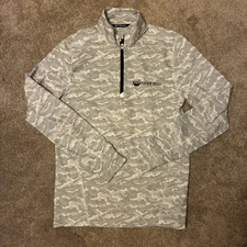 Cutter and Buck CB DryTec 1/4 Zip Long Sleeve Golf Pullover White Black S/P