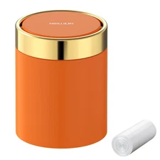 Mini Trash Can With Lid 0.4 Gal 1.5 L Stainless Steel Desktop Garbage Bin