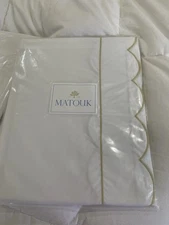 $248 Matouk Italy New 1pc Queen Sham 500TC Percale Butterfield Honey