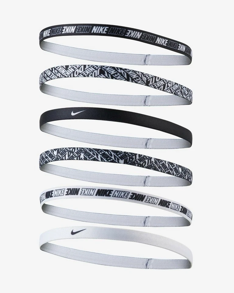 Diademas Nike unisex Swoosh - Paquete de 6 negras/blancas Foto 2 de 4