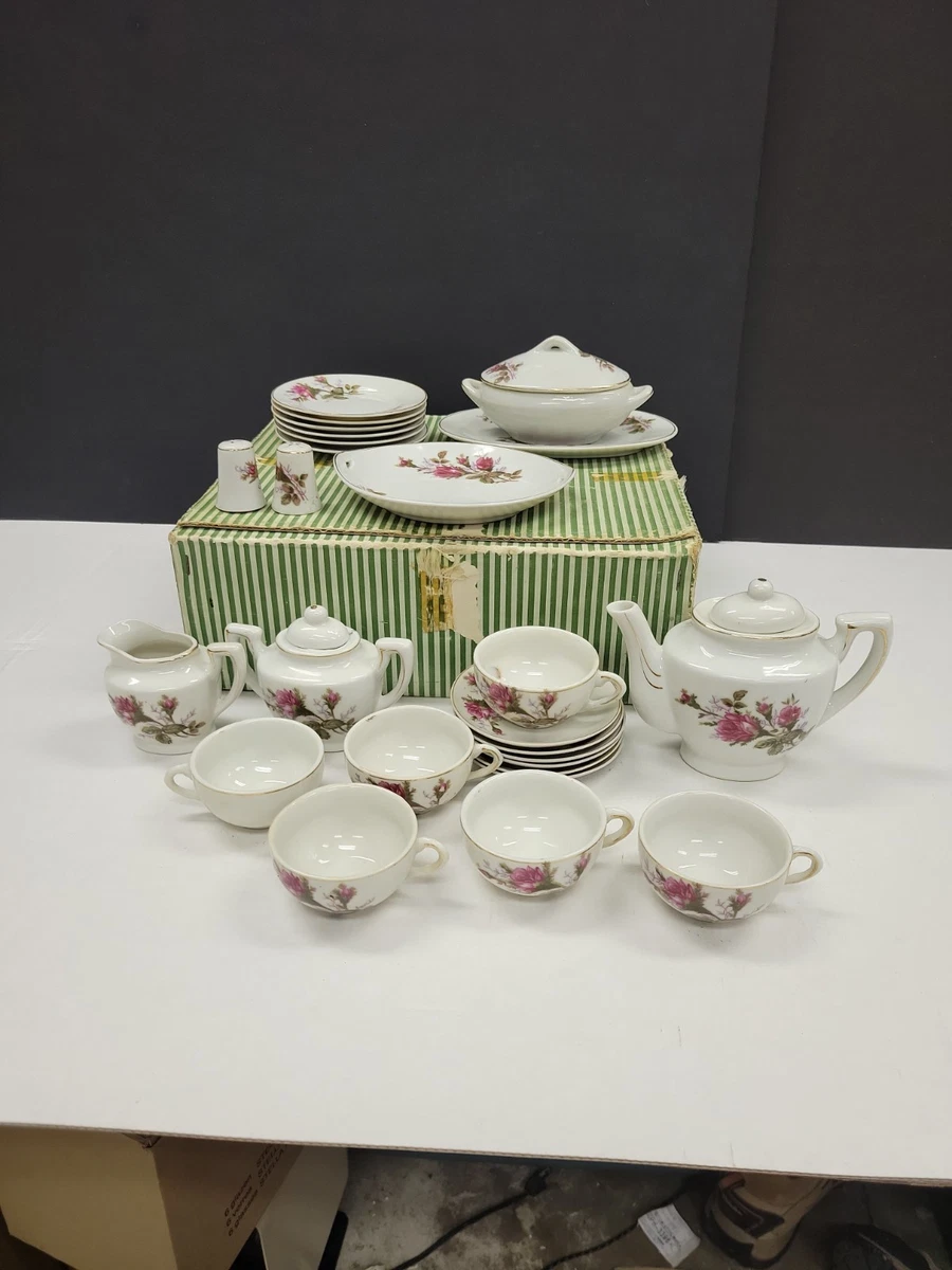 moss rose tea set products for sale | eBay