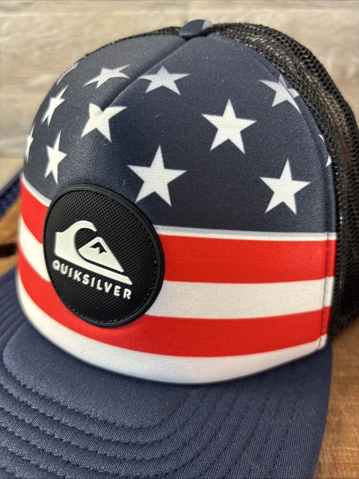 Sombrero de camionero ajustable bandera americana 55 cm Quicksilver juvenil Foto 4 de 4