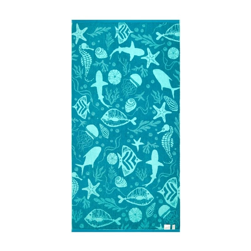 Luxuriously Soft Oversized Sea Life Beach Towel Quick Dry Eco-Friendly Absorbent