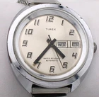 TIMEX AUTOMATIC SELF WIND DAY DATE MENS WRISTWATCH STAINLESS RUNS VINTAGE