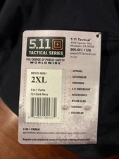 5.11 Tactical Mens 3 in 1 Parka Waterproof Insulated Liner Sz 2XL Hooded