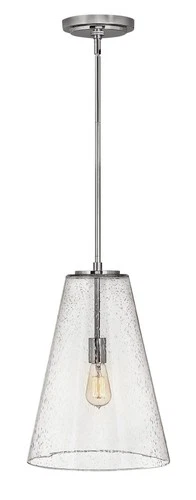 Hinkley Vance 13"W Polished Nickel and Glass Pendant Light - Picture 3 of 10