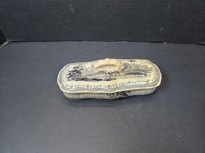 mulberry Antique Park Scenery G Philips Longport toothbrush/butter dish