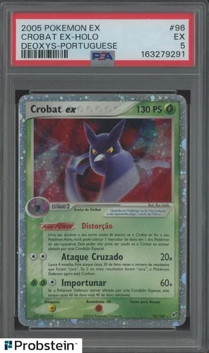 2005 Pokemon Ex Deoxys Portuguese #96 Crobat Ex - Holo PSA 5 EX