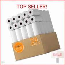 PAPRMA 2 1/4'' x 50' Thermal Receipt Paper 50 Rolls, 2.25x50ft Receipt Roll Cash