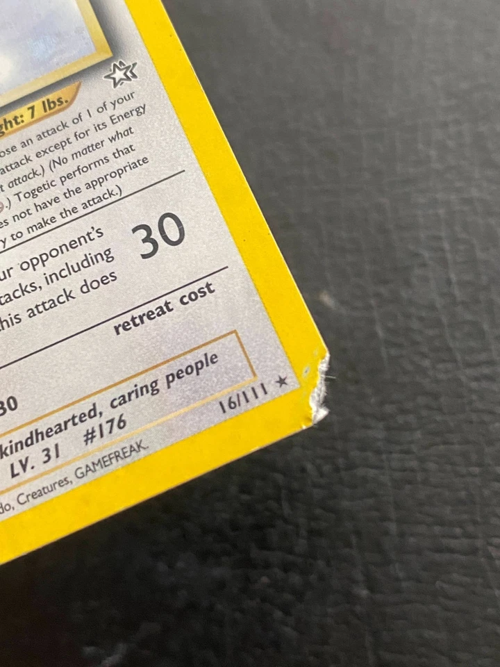 Togetic 16/111 Neo Genesis (2000) 1st edition - Vintage WOTC Holo Rare - DMG - Image 3 of 4