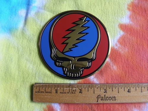 Grateful Dead Steal Your Face 3" Gold Metal Metallic Sticker - READ DESCRIPTION