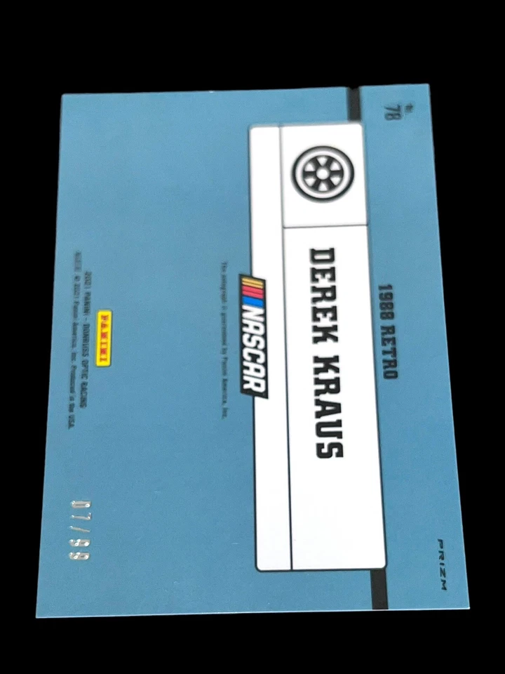 Derek Kraus 2021 DONRUSS OPTIC PRIZM PACK PULLED NASCAR signed card #07/99 - Image 2 of 2