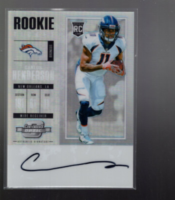 B3915- 2017 Panini Contenders Optic #132 Carlos Henderson RC Auto