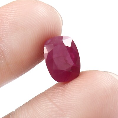 4.10 CT Johnson Mines Heated Natural CERTIFIED Ruby Cushion Loose Gemstone Cut