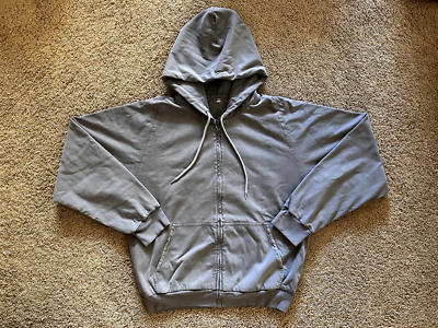 Yeezy Gap Zip Up Drawstring Hoodie Poetic Gray Double Layered