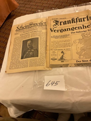 645 WWI EARLY ILLUSTRATED NEWSPAPERS PAIR MAPS RUSSLAND HUMOR WITH BRITS CLEVER