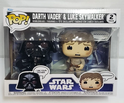DARTH VADER & LUKE SKYWALKER - Star Wars -Funko POP! Bobbleheads 2 Pack BOX WEAR