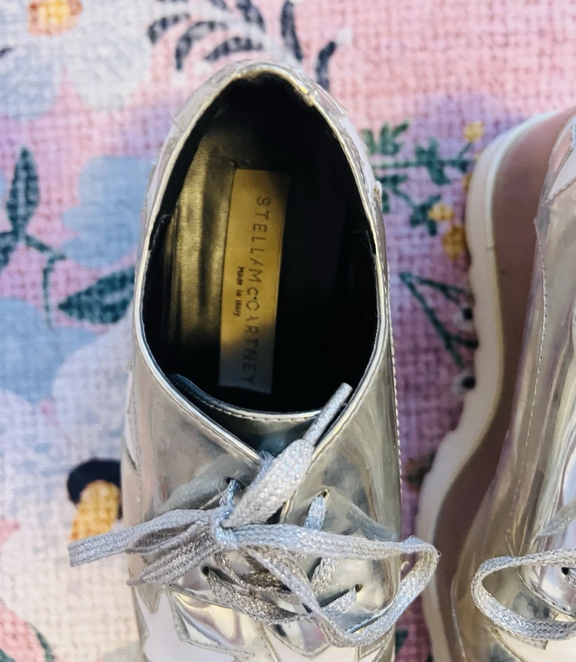 Zapatos de plataforma Stella McCartney Elyse plateados metálicos estrella talla 35/5 Foto 3 de 4