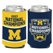 MICHIGAN WOLVERINES 2023 NATIONAL CHAMPIONS GO BLUE 2 SIDED CAN HOLDER WINCRAFT