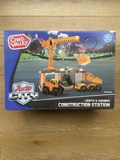 Chad Valley Volvo Auto City Construction Station Toy Playset Crane Dumper 2