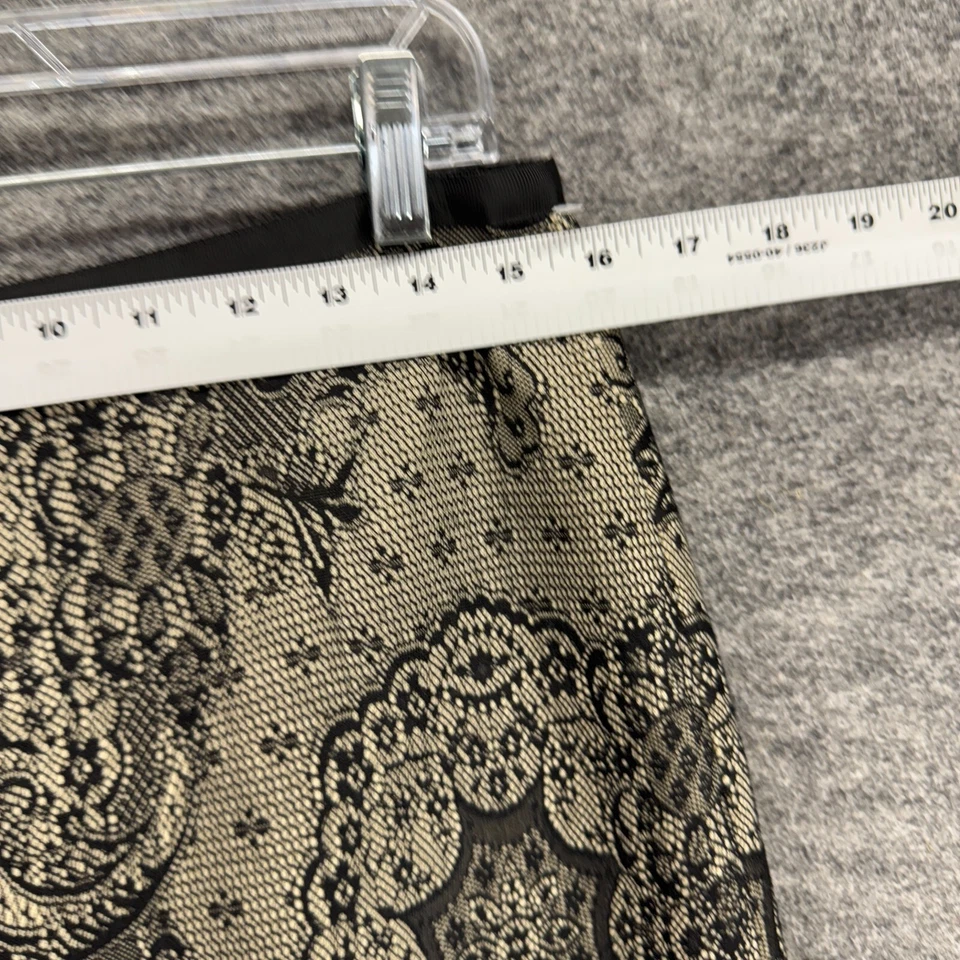 Falda Ann Taylor Mujer 8 Gris Geométrica Línea A Midi Cremallera Forrada Lana Informal Foto 3 de 4