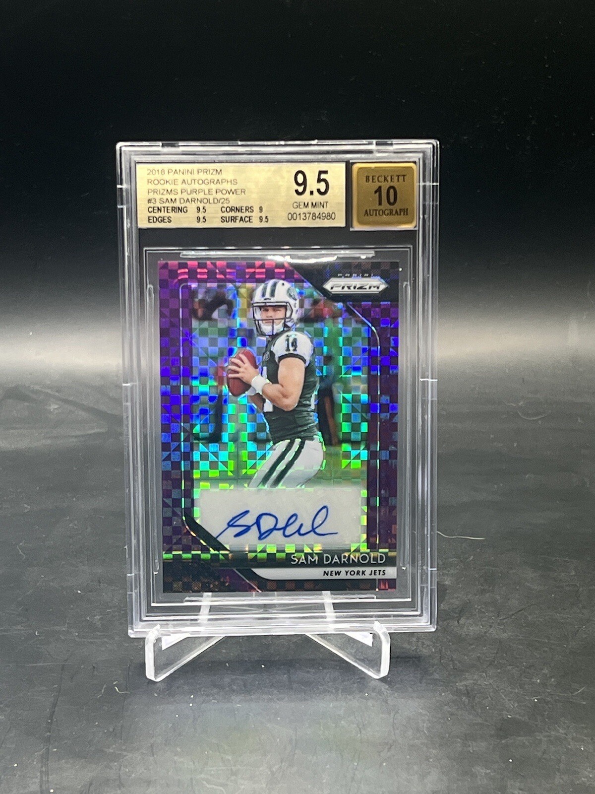 2018 Panini Prizm Sam Darnold Rookie Purple Power Auto RC /25 Bgs 9.5 10