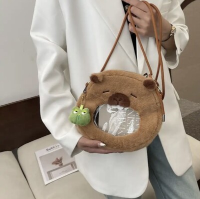 Capybara Plush Backpack Fashion Crossbody Shoulder Bag  display picture 1