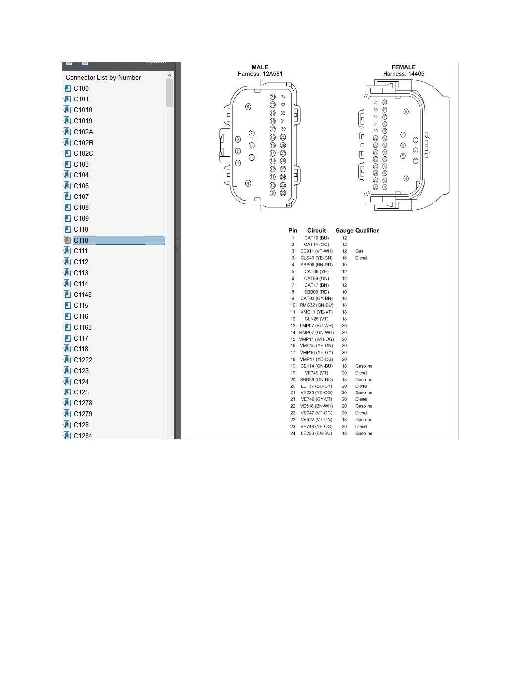 Connector pinout + Wiring Diagram for Ford F-250 2008 V8 6.4L DSL 4WD ...