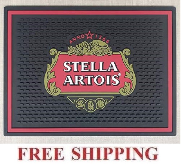 STELLA ARTOIS BEER BLACK BAR SPILL MAT RUBBER COASTER NEW eBay