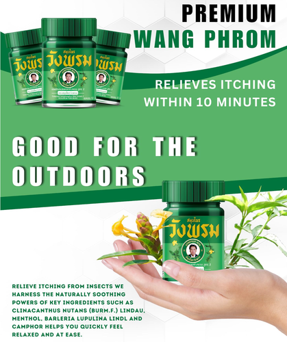 Herbal Balm for ichy Cream 50g (Pack 10) (Green) by Wang Prom Lightweight Pack