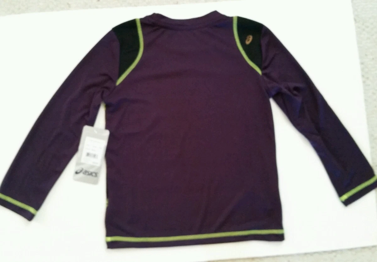 Asics Boys Girl Athletic Shirt Top Long Sleeve Tee Stretch Size 4