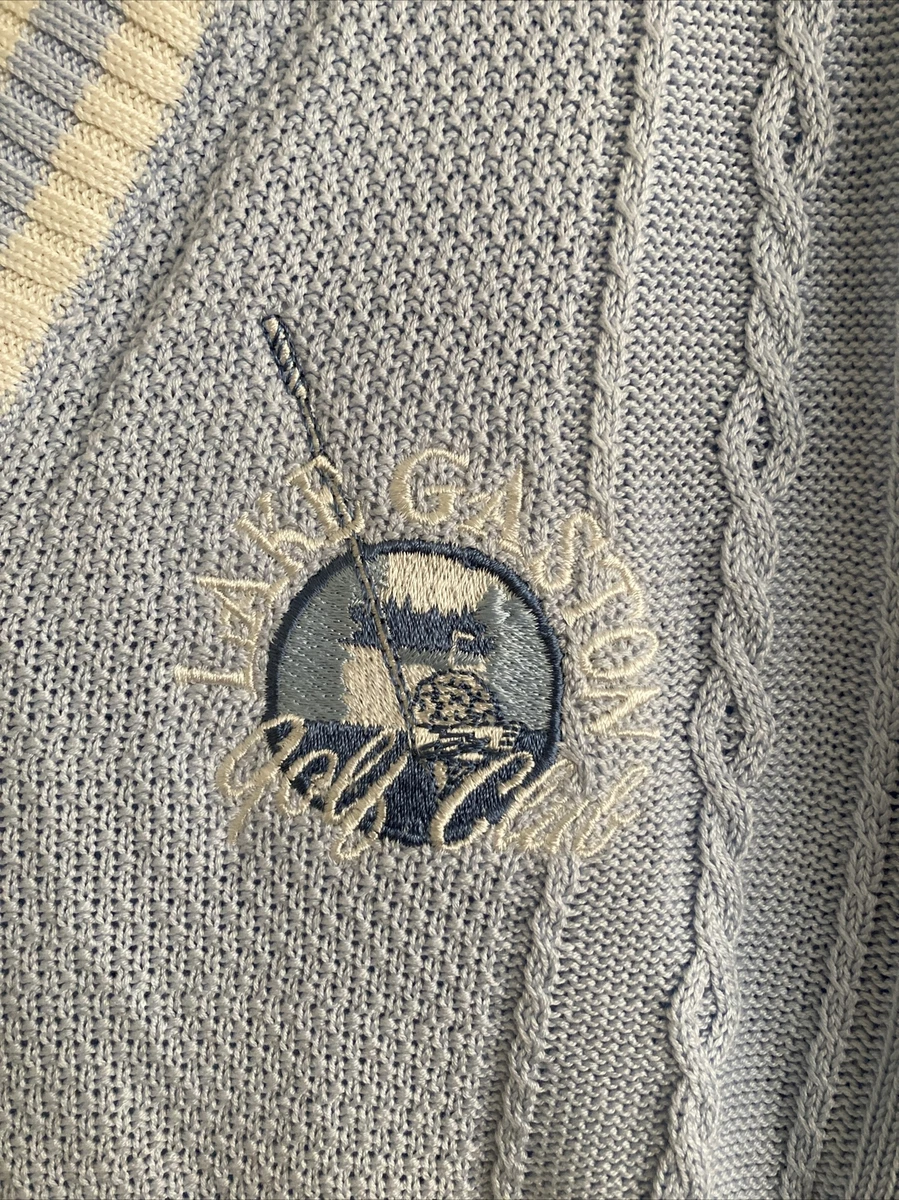 Bobby Chan Women's Sweater Blue Small Silk V Neck Lake Gaston Golf Club  #815 | eBay
