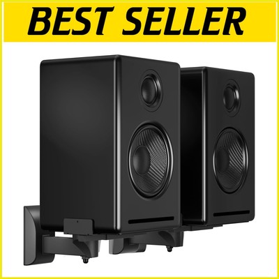 Dual Speaker Wall Mount Bracket with Adjustable Features - Easy Installation