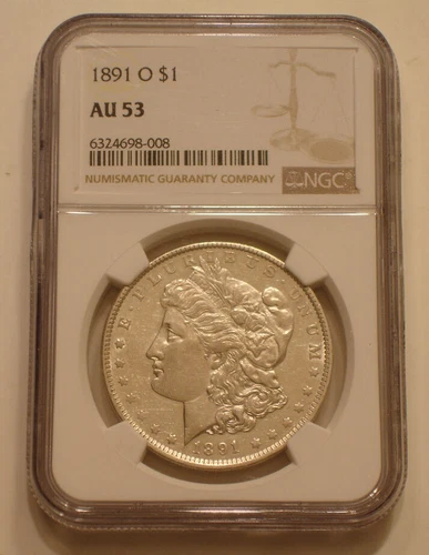 1891-O Morgan Silver Dollar NGC AU 53