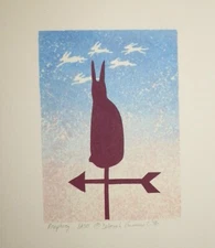 Screen Print by Artist Deborah Rumer 1986 "Prophecy" Vintage 