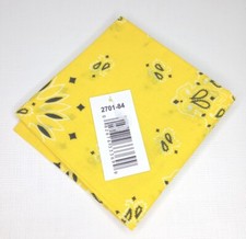 Yellow Paisley Cotton Bandanna 22"X22" New With Tags