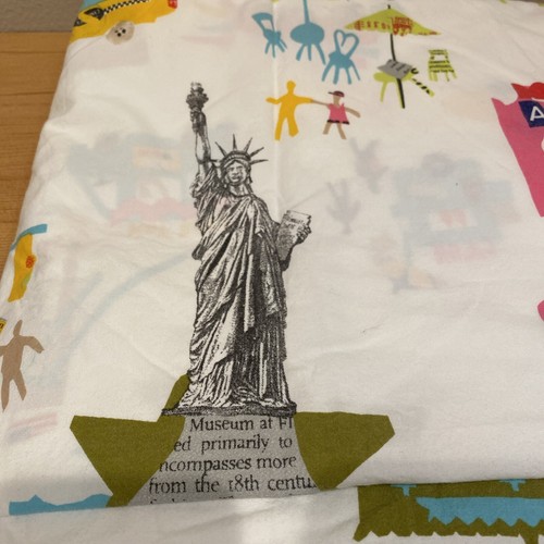 Garnet Hill Portuguese Cotton Percale Twin Flat Sheet New York City Central Park - Picture 2 of 7