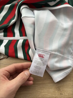 Maillot rugby LEICESTER TIGERS vintage Coton COTTON TRADERS bleu ciel shirt M
