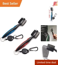 2-Pack Golf Club Groove Cleaner Brushes with Aluminum Carabiner - Easy Attach