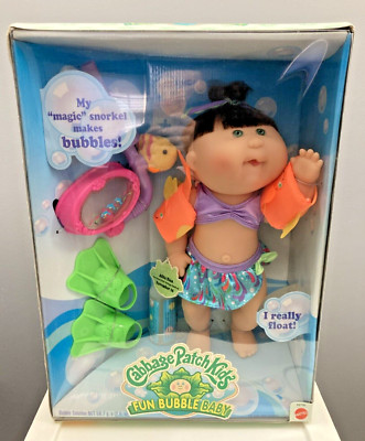 Cabbage Patch Kids Fun Bubble Baby Magic Snorkel She Floats Pink Green 1997 NOB