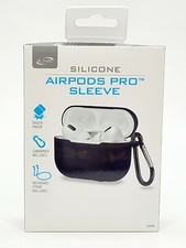 New iLive AIR PODS PRO Silicone Sleeve Carry Case Neckband Strap Carabiner Black