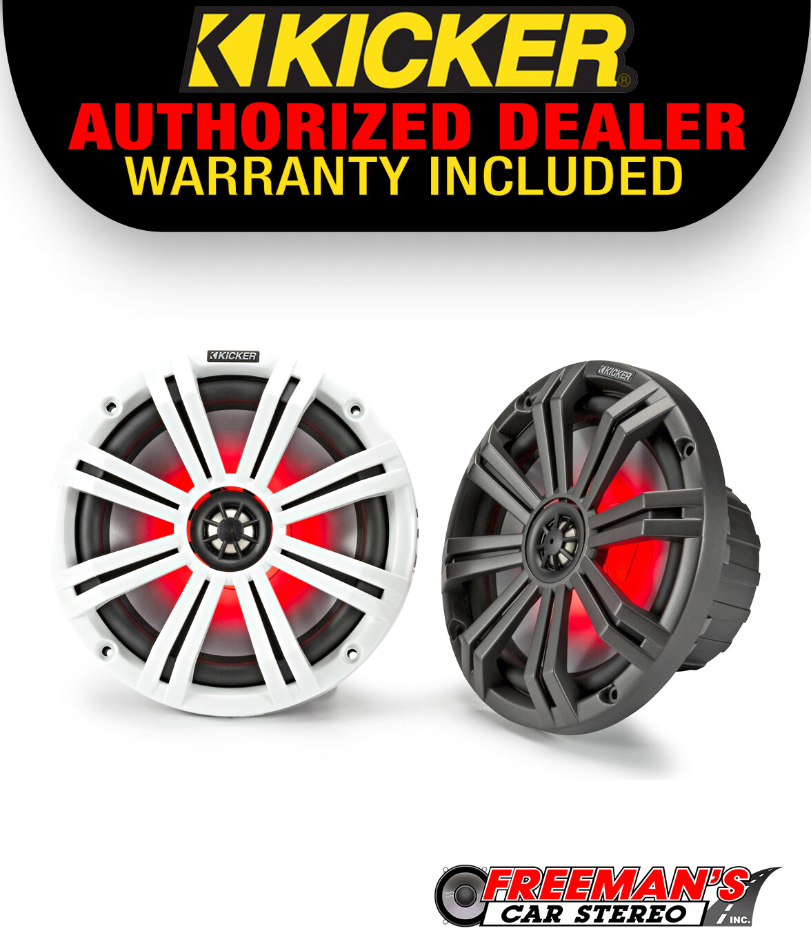 Kicker 45KM84L 8" Full Range Marine Boat Speakers Pair with 