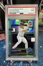 Steven Kwan /99 Green Dragon Scale RC 2022 Optic Rated Rookie #158 PSA 9 SP