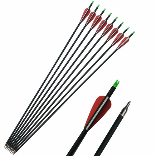 48pcs 30inch Carbon Arrows Hunting Arrows Spine 500 For Compound Recurve Bow AU - Picture 11 of 17