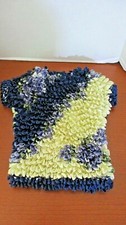 Navy Blue  Yellow VERY STRETCHY TUBE TOP SHIRT Women's One Size NWOT