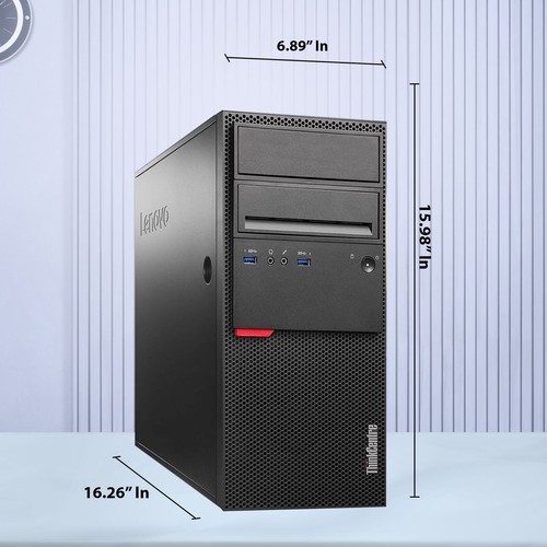 Lenovo Tower Desktop Computer PC Intel i5-6th 16GB RAM 512GB SSD WiFi Windows 11 - Picture 3 of 6